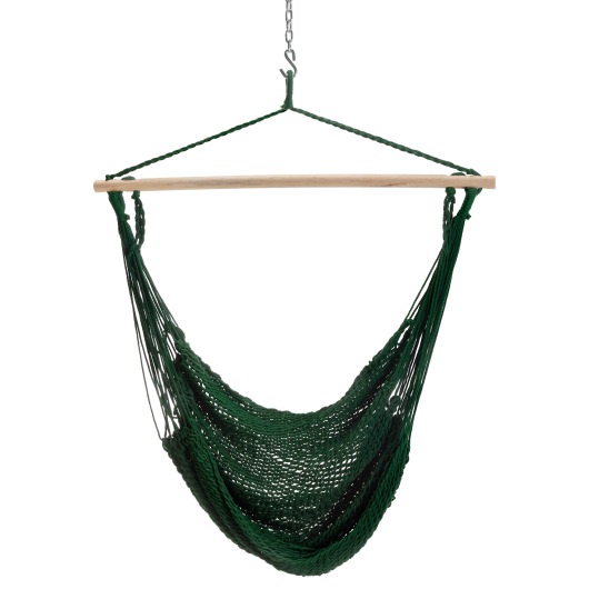 Deluxe Polyester Rope Swing Chair - Green