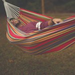 Large Cotton Brazilian Red Multicolor Stripe Hammock with Matching Storage Bag Included