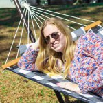Single 36'' Quilted Fabric Hammock with Patented KD Space Saving Hammock Stand and Pillow Combo - Buffalo Plaid