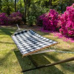 Single 36'' Quilted Fabric Hammock with Patented KD Space Saving Hammock Stand and Pillow Combo - Buffalo Plaid