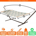 Single 36'' Quilted Fabric Hammock with Patented KD Space Saving Hammock Stand and Pillow Combo - Medallion