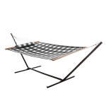 Single 36'' Quilted Fabric Hammock with Patented KD Space Saving Hammock Stand and Pillow Combo - Buffalo Plaid