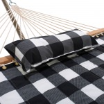 Deluxe 52'' Quilted Fabric Hammock with Patented KD Space Saving Hammock Stand and Pillow Combo - Buffalo Plaid