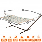 Large 45'' Quilted Fabric Hammock with Patented KD Space Saving Hammock Stand and Pillow Combo - Medallion
