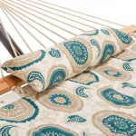 Deluxe 52'' Quilted Fabric Hammock with Patented KD Space Saving Hammock Stand and Pillow Combo - Medallion