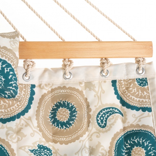 Deluxe 52'' Quilted Fabric Hammock with Patented KD Space Saving Hammock Stand and Pillow Combo - Medallion