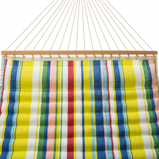 Large Polyester Pillowtop Hammock - Yellow Multicolor Stripe