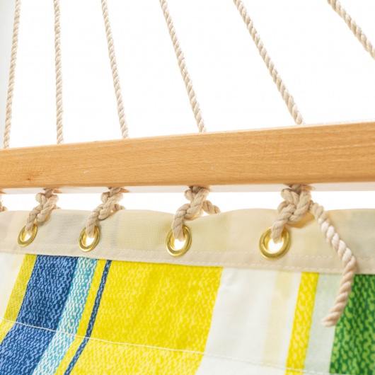Large Polyester Pillowtop Hammock - Yellow Multicolor Stripe