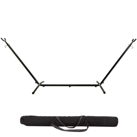 9 ft Black Portable Camping/Brazilian Space Saving Steel Hammock Stand with Storage Bag