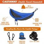 Double Travel Hammock - Blue/Charcoal