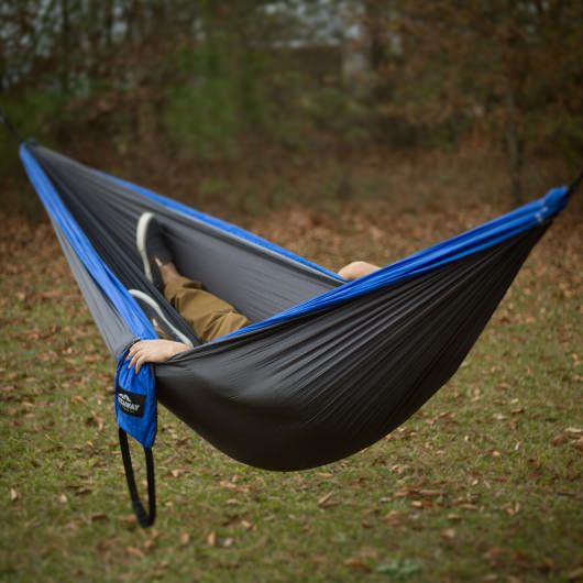 Double Travel Hammock - Blue/Charcoal