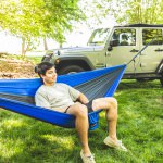 Double Travel Hammock - Blue/Charcoal