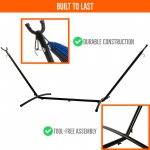 Double Travel Hammock Combo with Space Saving Stand & Storage Bag - Red/Charcoal