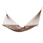 13 ft. Double Antique Brown Polyester Rope Hammock with Hanging Hardware