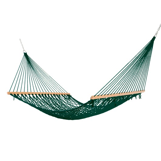 13 ft. Double Green Polyester Rope Hammock with Hanging Hardware