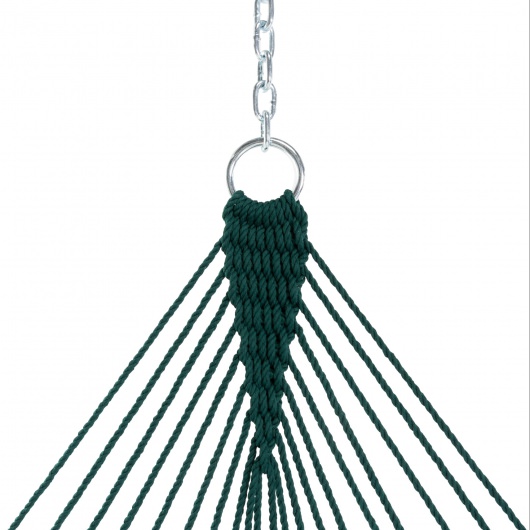 13 ft. Double Green Polyester Rope Hammock with Hanging Hardware & Storage Bag Included