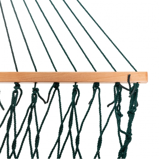 13 ft. Double Green Polyester Rope Hammock with Hanging Hardware & Storage Bag Included