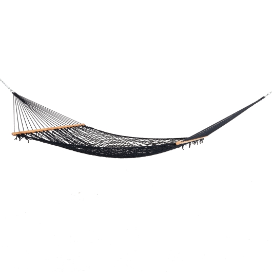 13 ft. Double Navy Polyester Rope Hammock with Hanging Hardware