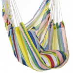 Deluxe Pillowtop Swing With Quick Dry Fabric - Yellow Multicolor Stripe