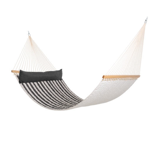 Large Double Quilted Hammock With Pillow - Midnight Stripe