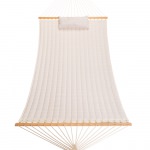 Large Double Quilted Hammock with Detachable Pillow - Natural Solid
