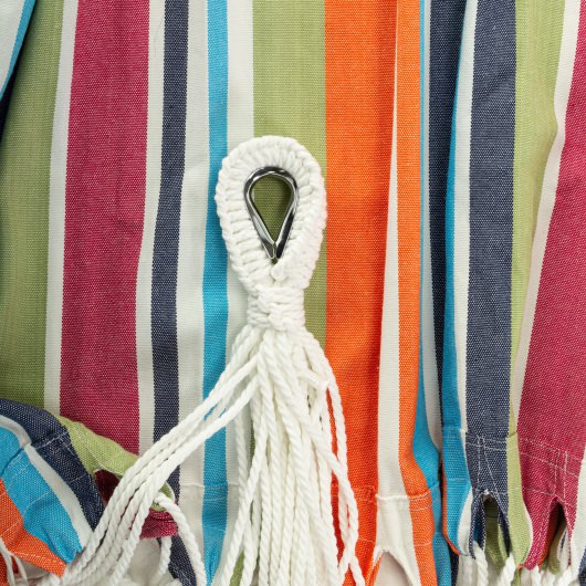 Brazilian Premium Polycotton Fabric Hammock Combo with Space Saving Stand & Storage Bag - Multicolor Stripe