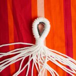 Brazilian Premium Polycotton Fabric Hammock Combo with Space Saving Stand & Storage Bag - Red & Orange Stripe