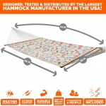 Large Double Quick Dry Fabric Hammock - Tropical Print