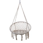 Large Macrame Fringe Design Hammock Chair - Beige