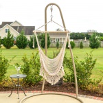 Large Macrame Fringe Design Single Swing - Beige