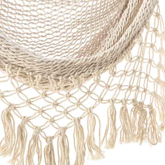 Large Macrame Fringe Design Single Swing - Beige