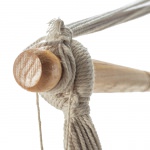 Large Macrame Fringe Design Single Swing - Beige